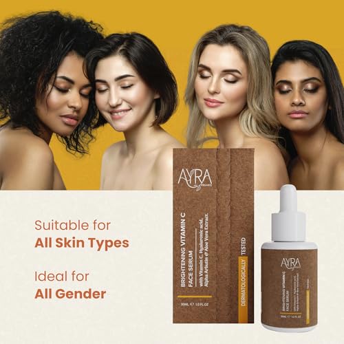 Brightening Vitamin C Face Serum ? 1 Fl Oz | skin glow serum with Hyaluronic Acid, Alpha Arbutin & Aloe Vera Extract | Organic & Eco-Friendly Skincare | Ideal for Dark Spots & Dull Skin