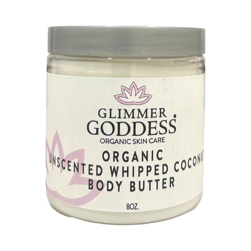 Organic Whipped Coconut Oil Body Butter Unscented - 8oz, Natural & Nourishing