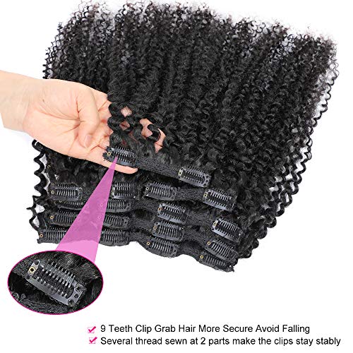 10 Inch Kinky Curly Clip-In Hair Extensions for Black Women - Virgin Human Hair