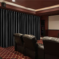 Fcosie Home Theater Curtains Velvet Darkening Drapes Black 100W x 96L - Variation Black + No Liner