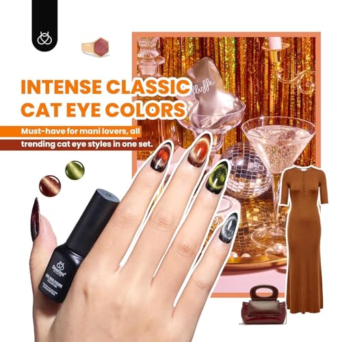 Beetles Galaxy Gemlight Fall Cat Eye Gel Nail Polish Set - 20 Colors & Magnet