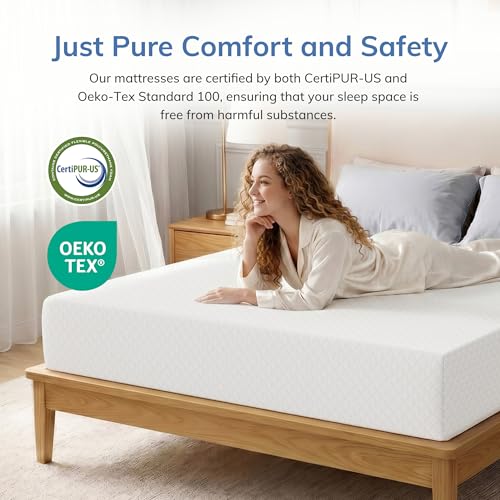 SynthoSpace Twin Memory Foam Mattress 5 Inch Green Tea Infused - White Twin Bed