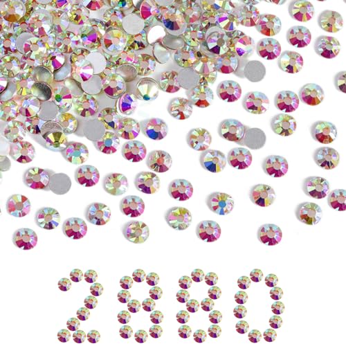 Crystal AB Flat Back Rhinestones Bulk SS30 2880pcs for Crafts Nails & Decor - Beadsland