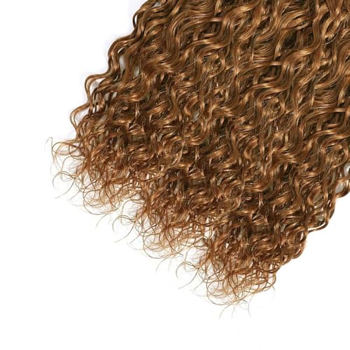 #30 Light Brown Water Wave Human Hair Bundles - 12, 14, 16 Inch, Unprocessed Virgin Brazilian Hair