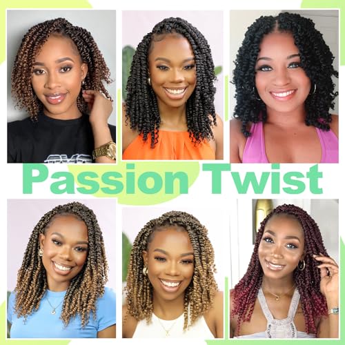 Ameli 10 Inch Passion Twist Crochet Hair 8 Packs Pre Looped for Black Women T30