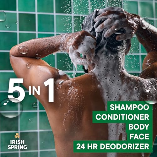 Irish Spring 5 in 1 Body Wash for Men, Sea Salt & Cedarwood, 20 fl oz (4 Pack)