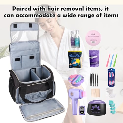 POCDUORG Elegant Grey Universal Waxing Kit Carry Bag for Tress Wellness & More