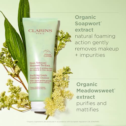 Clarins Purifying Gentle Foaming Face Cleanser 4.4 Fl Oz for Oily Skin - Pack of 1