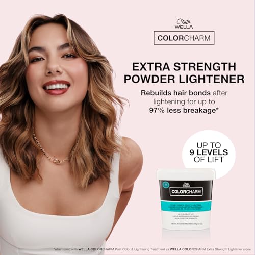 COLORCHARM Extra Strength Powder Lightener 16oz - Up to 9 Levels of Lift