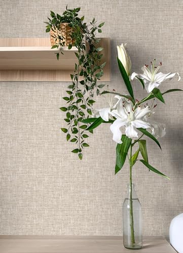 NuWallpaper Peel and Stick Wallpaper Tan Poplin - Removable Wall Covering