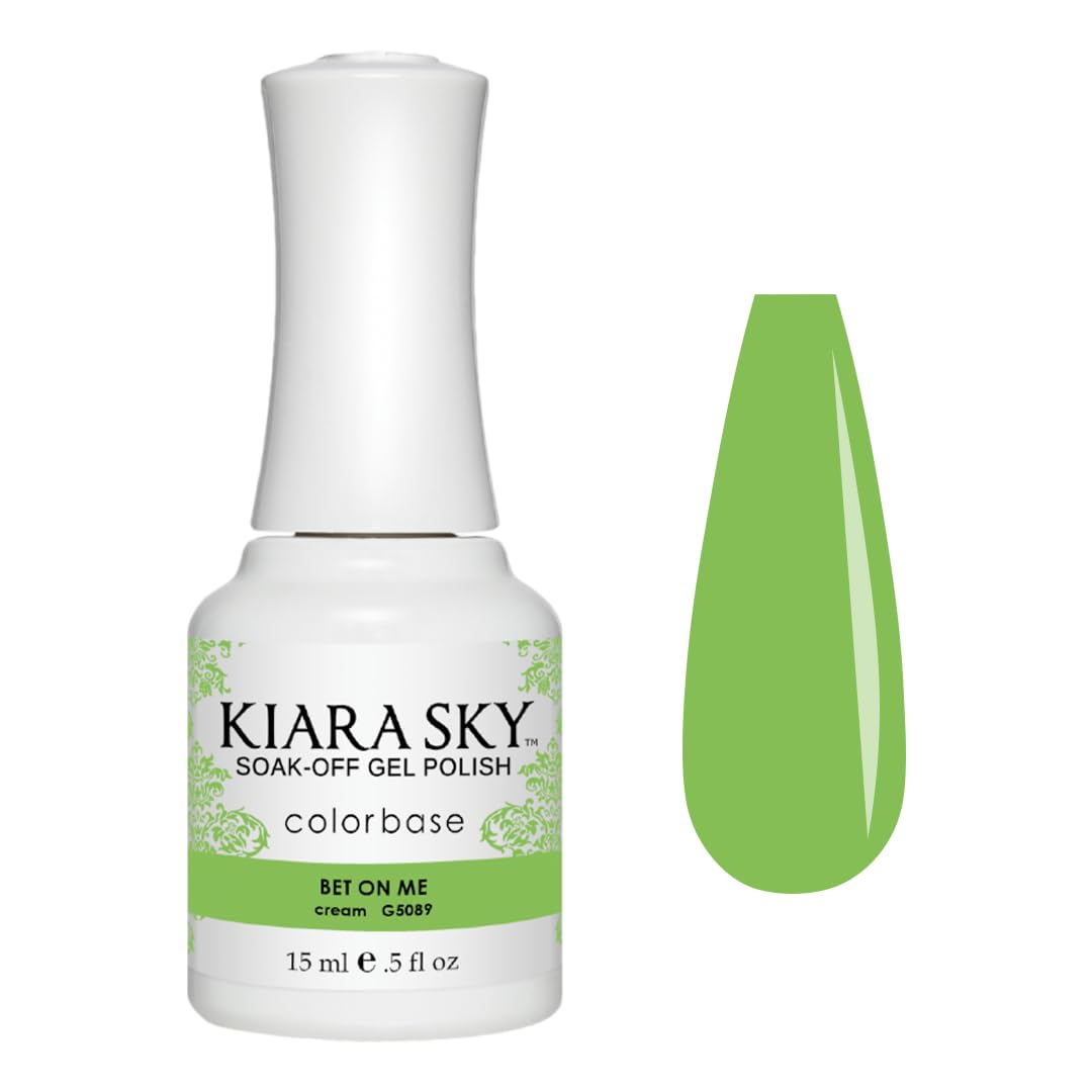 KIARA SKY Gel Polish | Soak-Off All In One 0.5 fl oz | G5089 Bet On Me (Neon Lime Green Shade)