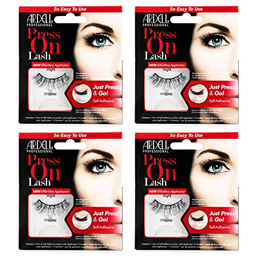 Self-Adhesive Wispies False Eyelashes 4 Pack - Natural, Reusable, No Glue Needed