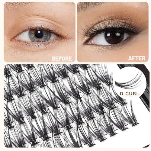 Bodermincer 20D Lash Clusters Wispy Eyelash Clusters 240pcs D Curl (20D-D Curl-12mm)