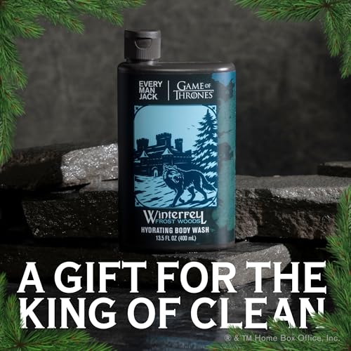 Every Man Jack Game of Thrones Collectors Body Wash - Clean Ingredients - Winterfell - Frost Woods Scent - 13.5 oz (Pack of 2)