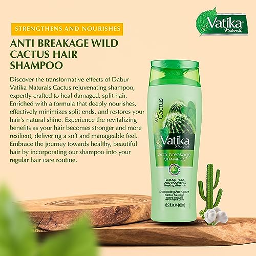 Vatika Naturals Cactus Daily Shampoo for Women - Moisturizing Hair Cleanser 400ml