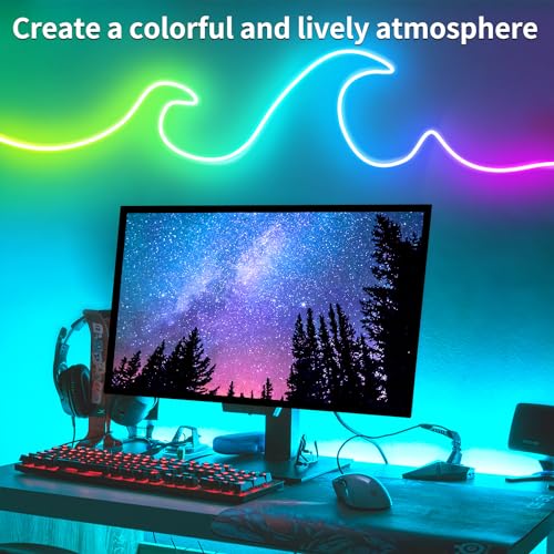 Segrass 100ft RGB LED Neon Rope Lights Waterproof Flexible Strip with Remote APP Control