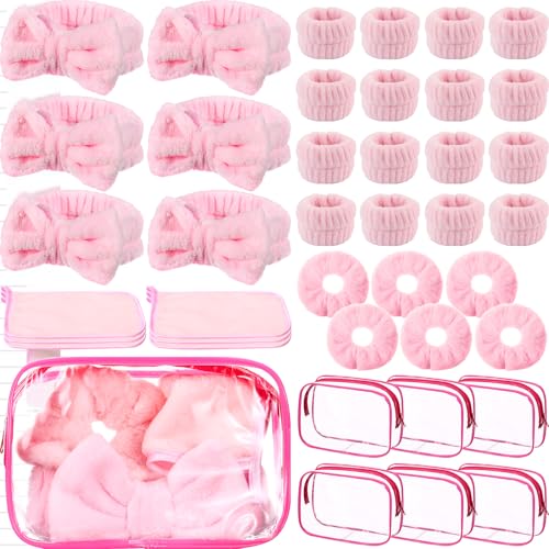 Spa Party Supplies Set for Girls – Headbands, Wristbands, Scrunchies & Cosmetic Bags