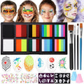 Janolia Rainbow Face Paint Kit - Water Activated, Split Cake Face Paint, Ideal for Kids Party, Halloween, Carnival, Easter