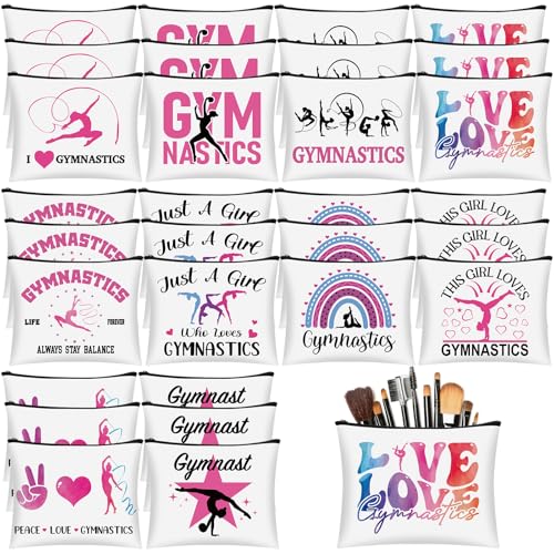 Gymnastics Makeup Bag Set - 30 Pcs Inspirational Cosmetic Bags for Girls - Variation 30