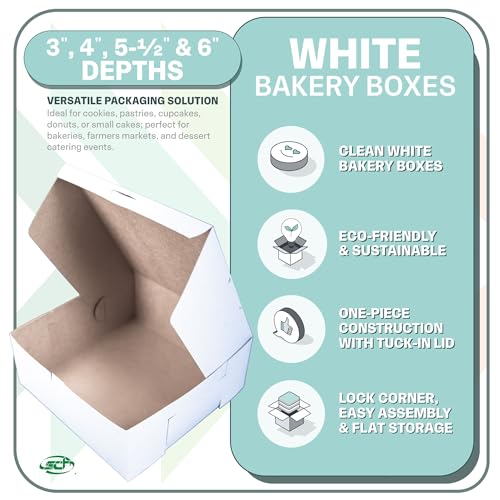 Southern Champion Tray 0973 White Non-Window Bakery Box 10x10x4 - Case of 100
