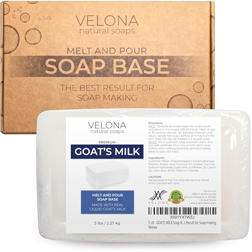 Velona Goat Milk Soap Base 80 Ounce - Melt & Pour, SLS/SLES Free, Moisturizing
