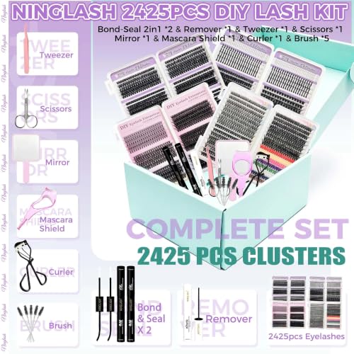 Lash Clusters Kit 15 Styles Fluffy Eyelash Extension with Makeup Tools - Variation of THIS listing: Kit-30D-160D