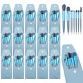 Light Blue 15-Piece Travel Makeup Brush Set - Compact & Portable Girl Gift