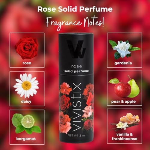Solid Rose Scent Perfume Stick - Travel-Friendly, Paraben-Free, Made in USA