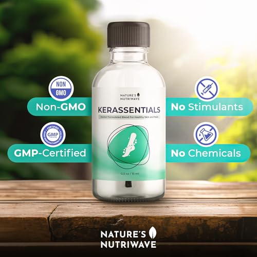 Nature’s NutriWave Kerassentials Oil 8-IN-1 Plant-Based Nail & Skin Care 0.5 Fl Oz - 15ml, 1 Month Supply