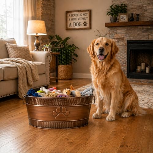 Copper Indestructible Large Dog Toy Storage Bin by BREKX
