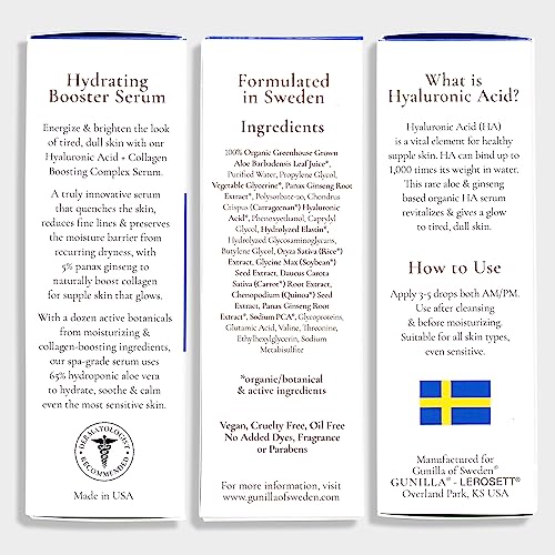 Hyaluronic Acid & Ginseng Serum 1 Fl Oz - Vegan, Hydrating, Anti-Aging
