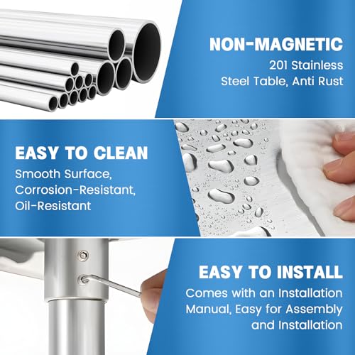 Stainless Steel Prep & Work Table with Adjustable Undershelf - 18x24 Inches