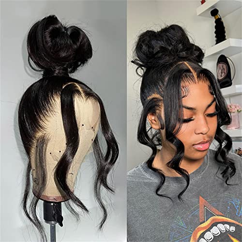 360 Lace Front Wig Human Hair 20 Inch Body Wave Full Lace Wigs Black Variation of THIS listing