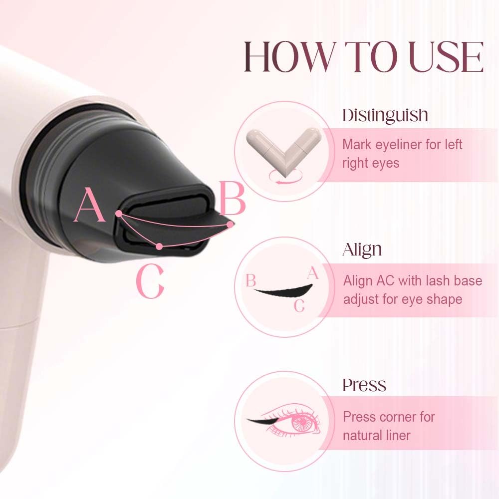 Gel Eyeliner Pencil Set, 2025 New Foldable Eyeliner Stamp for Perfect Wings, Waterproof Eyeliners Tool, Smudge Proof Eyeliners Pen for Beginners (1pcs Black)