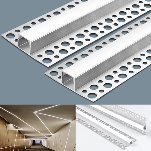 2m 6-Pack LED Strip Light Channel Aluminum Profile with White Diffuser
