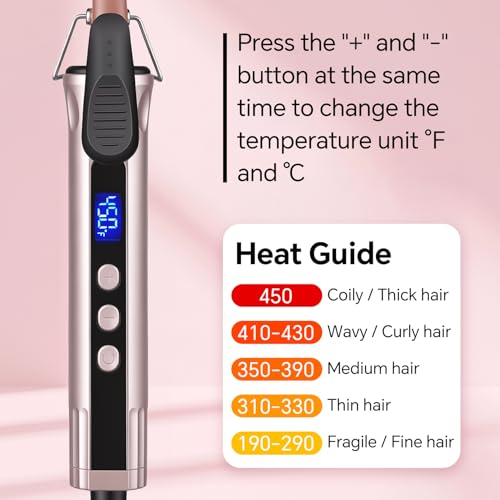 JAETON 3/8 Inch Small Curling Iron Wand with Adjustable Temperature, 9mm Ceramic Barrel