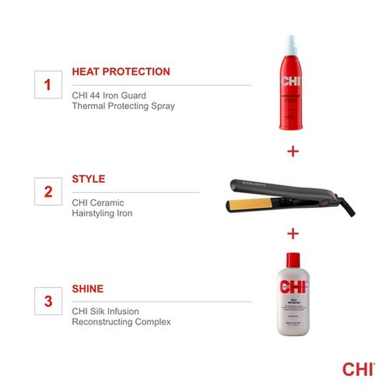 CHI Original Ceramic Flat Iron, Straightener For A Smooth Finish, Ceramic Floating Plates, Quick Heat Up, Analog On/Off Switch, 1" Black