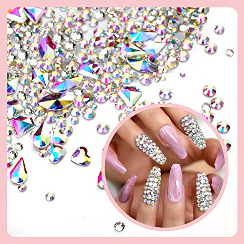 Makartt Nail Decorations Kit with 40Pcs Nail Glues Bulk for Press on Nails Bundle
