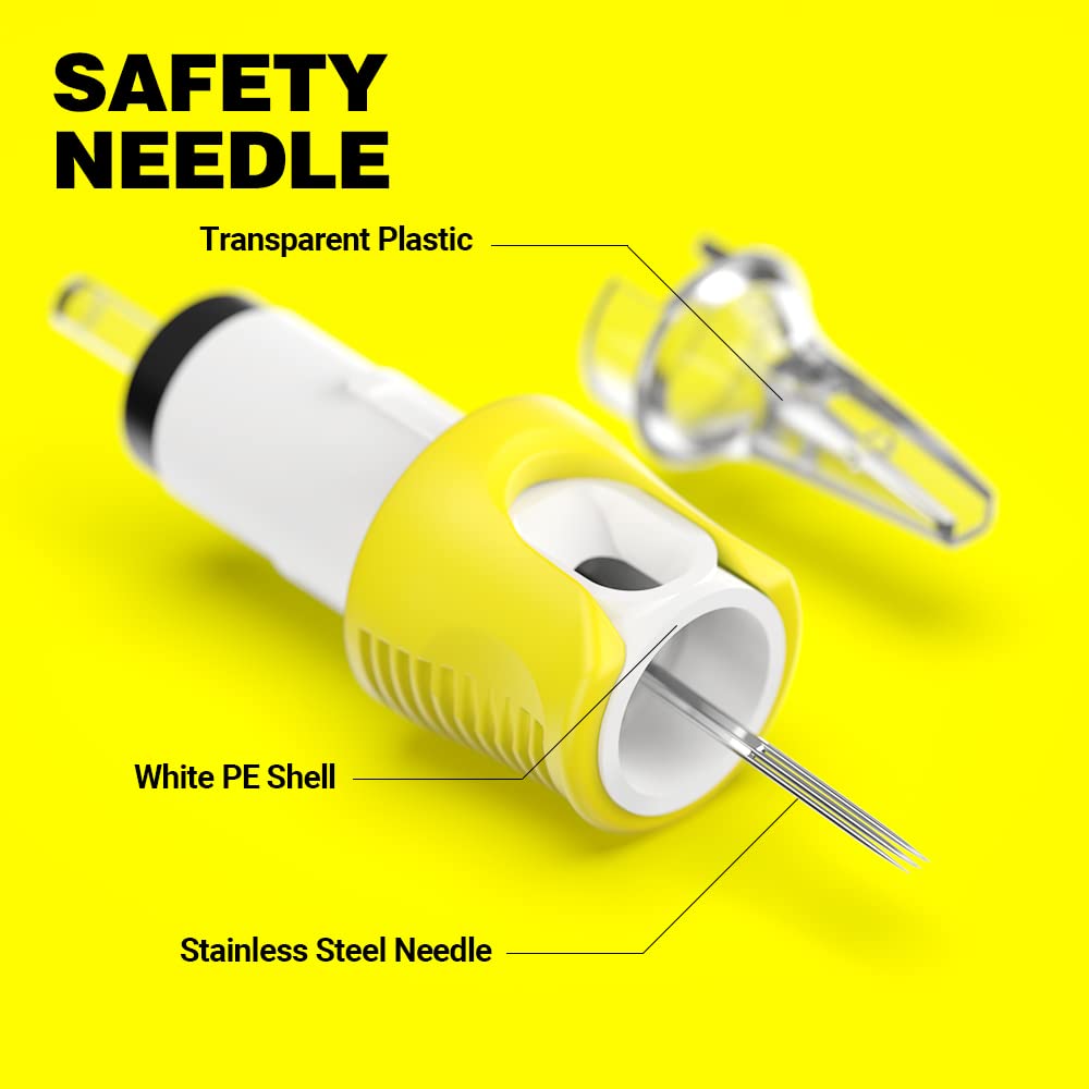 Hawink 3RL Tattoo Needles Cartridge #10 Bugpin 3 Round Liner X-Taper 16PCS with Membrane Professional Disposable Finger Ledge Cartridges EN05S-FG-16-1003RL