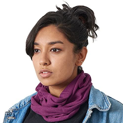 CHARM Silk Headband Scarf Neck Gaiter Purple (One Size)