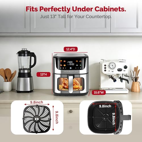 8.5QT Digital Air Fryer XL Stainless Steel Oven - Color Screen Model