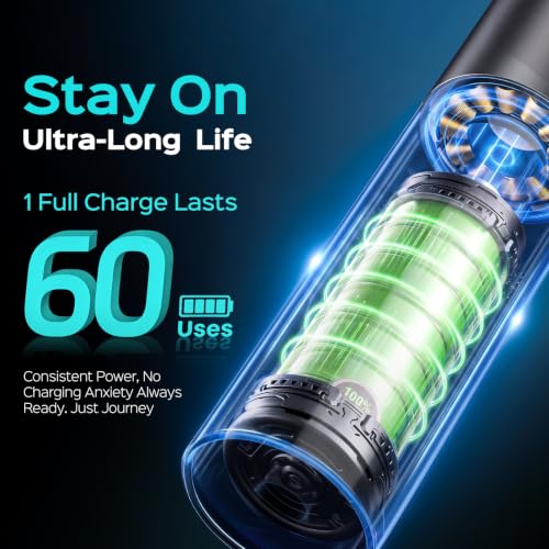 COSLUS C60 Black Rechargeable Rotating Electric Toothbrush for Adults - Travel Case Included