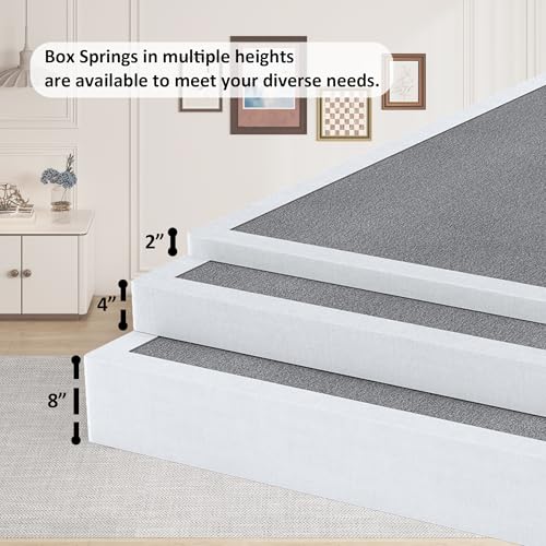 Low Profile 4 Inch Queen Box Spring - Sturdy Metal Foundation, Noise-Free, Easy Assembly