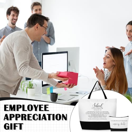 Guidance Counselor Gifts School Counselor Appreciation Gift Canvas Tote Bag Makeup Cosmetic Bag