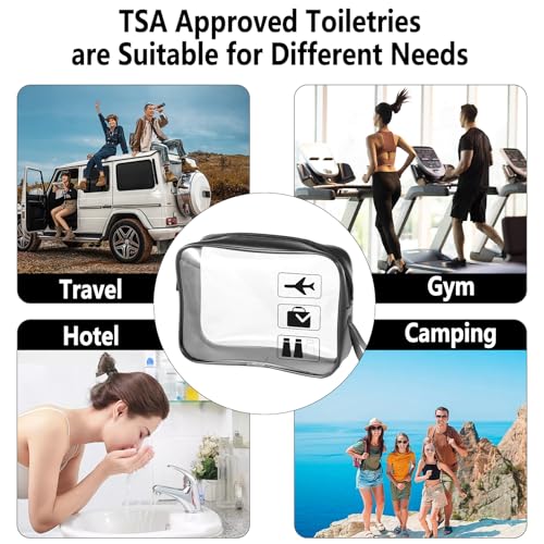 TSA Approved 3-Piece Clear Toiletry Bag Set for Travel & Airport Security
