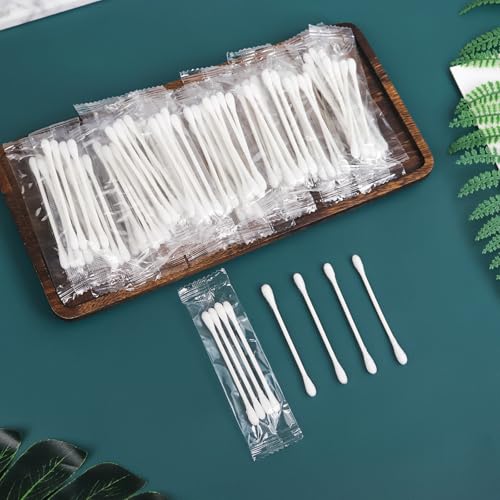 500 Pack Cotton Swabs with Individually Wrapped 4-Pack Variations - Soft, Safe, Multi-Purpose Ear & Beauty Q-tips