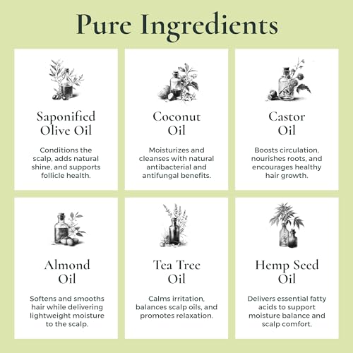 All-Natural Tea Tree Shampoo Bar 3-Pack for Healthy Hair & Scalp - Supports Strong, Nourished, and Shiny Hair