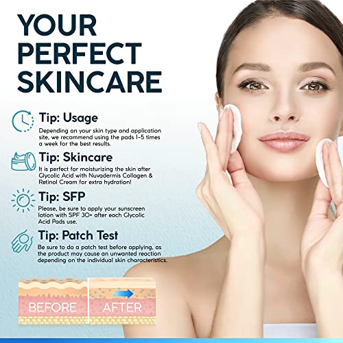 Silicone Scar Sheets & Glycolic Acid Pads - C-Section, Tummy Tuck, Keloid, Acne Removal Treatment - Advanced Post Surgery Supplies - Exfoliating Facial Peel - 60 Double-Side Pads