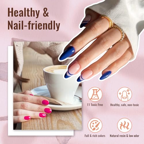 Phoenixy Gel Nail Polish Kit with UV Light - 64 Pcs All Seasons Manicure Set, Timeless Classic
