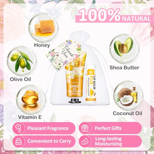 40 Pack Lip Balm and Hand Cream Set with Gift Bags & Cards - Bulk Gifts for Women